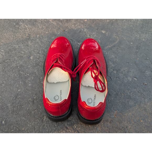 Thestron Mens Lace Up Golf Shoes Sz 8.5‎ Professional Spikes Turf Bold Red